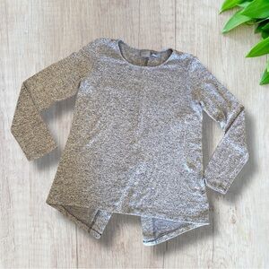KENAR Heather Gray Top/Lightweight Sweater with Split Back Size S